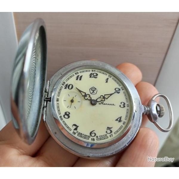 MOLNIJA MONTRE DE POCHE M�CANIQUE CALIBRE 3602 MADE IN URSS 1980 SYMBOLE DE LA QUALITE SOVIETIQUE