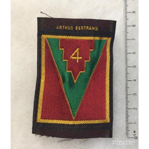FRANCE Guerre ALGERIE Insigne tissu 4� Division d' Infanterie 1967  Tissage bevo