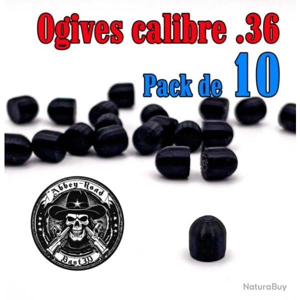 Balle tir r�duit .36 ogive plastique - Pack de 10 - Bast3D