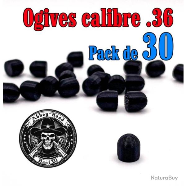 Balle tir r�duit .36 ogive plastique - Pack de 30 - Bast3D