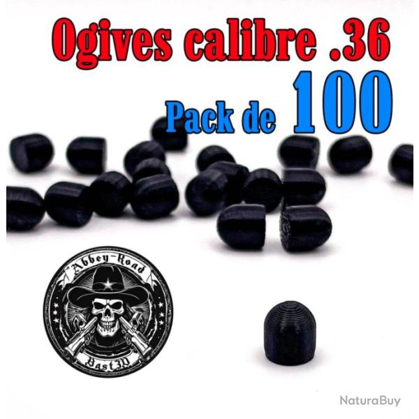 Balle tir r�duit .36 ogive plastique - Pack de 100 - Bast3D