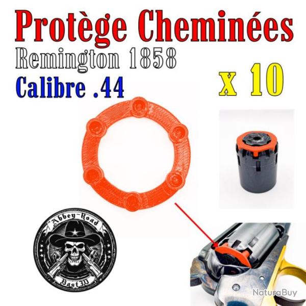 Protge chemines orange Remington 1858 calibre 44 pour tir  sec - 10 exemplaires - Bast3d
