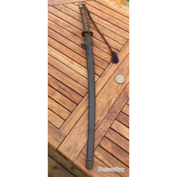 KATANA DE l arm�e japonaise de la seconde guerre mondiale signe MUTO HIDEHIRO et dat� 1943