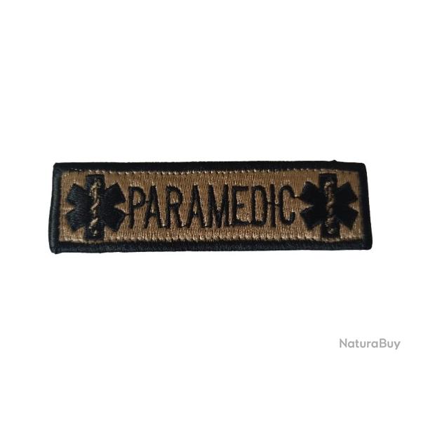 Patch/Ecusson - Paramedic - Beige/bordure noire - velcro - Livraison gratuite