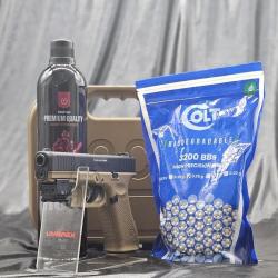 Pack Laser pr&ecirc;t a tirer "PISTOLET GLOCK 17 GEN5" BBS 6MM - GAZ - FRENCH EDITION