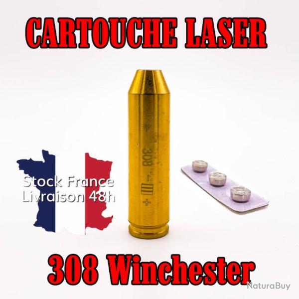 Cartouche laser de r�glage calibre 308 Winchester avec piles - Envoi rapide depuis la France