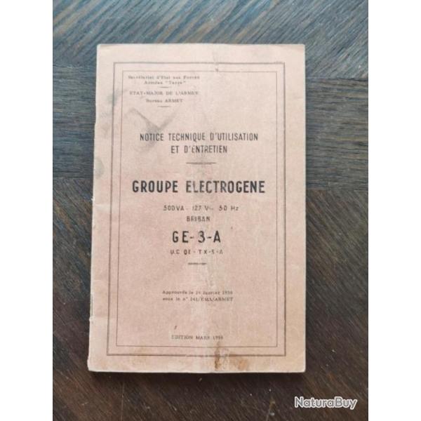 MANUEL TECHNIQUE GROUPE �LECTROG�NE GE-3-A