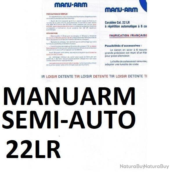 notice + �clat� carabine MANUARM 22lr semi automatique (envoi par mail) -VENDU PAR JEPERCUTE (m2092)