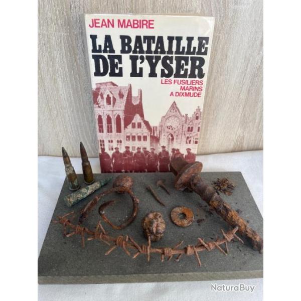 Nature morte WW1 Brig Ronarc'h Diksmuide et livre Fusilliers Marins fran�ais Jean Mabire