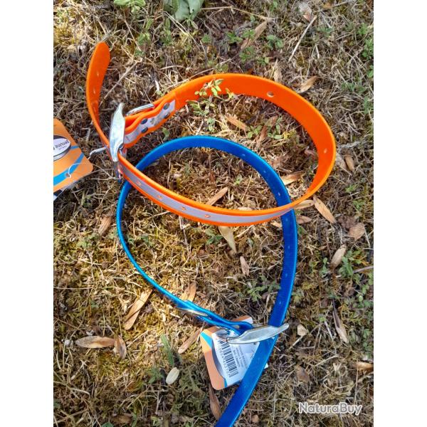 lot de 2 colliers  biothane ... grav�s