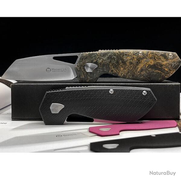 371.G Couteau pliant Maserin "W2" Fibre de carbone dor�