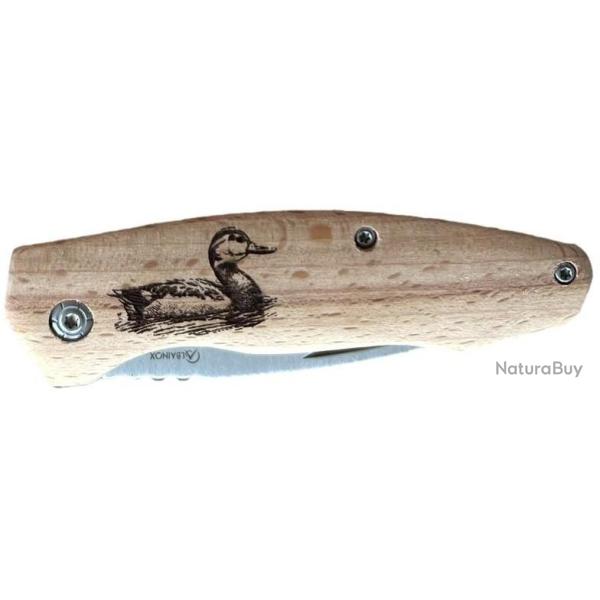 COUTEAU PLIANT GRAVURE CANARD + PRENOM SUR LAME - Livraison offerte