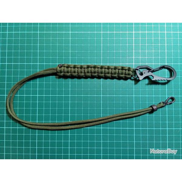 Porte cl�s paracorde de survie vert arm�e