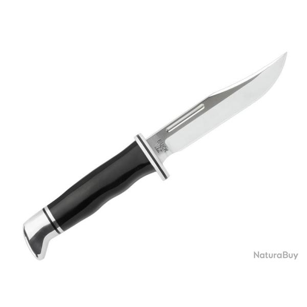 POIGNARD BUCK KNIVES BRAHMA LAME 11.5CM ACIER MANCHE RESINE NOIR + ETUI