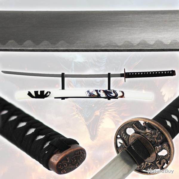 Katana en M�tal Dragon Blanc Samurai