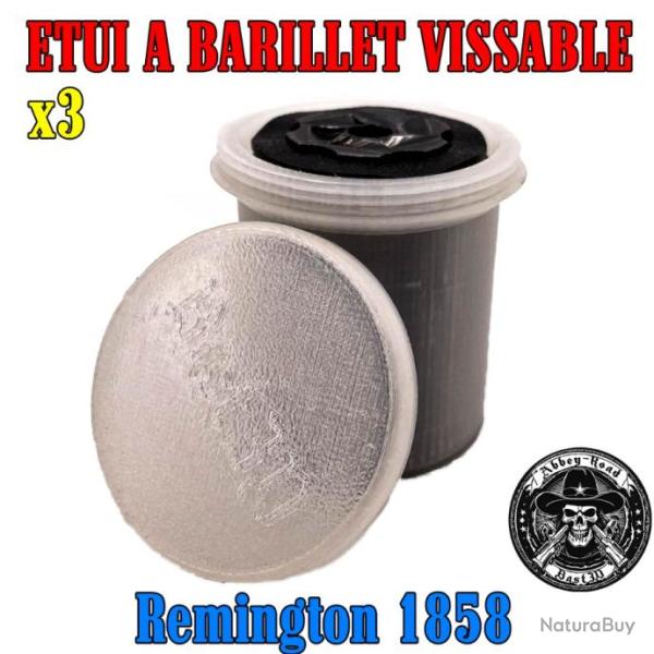Boite range barillet tui vissable transparent Remington 1858 - 2 pices - Bast3d