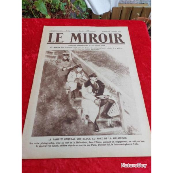 Journal le MIROIR num�ro 63 WW1. Militaria.