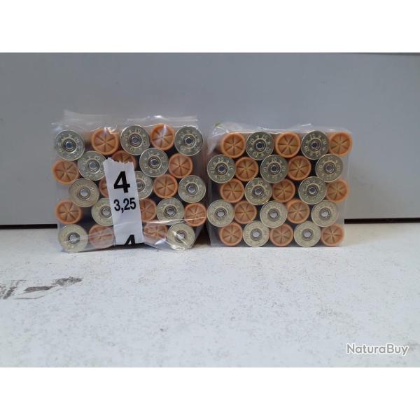 LOT DE 100  CARTOUCHES PAGERIE "CLOVIS" CAL 20 CH67 27G BOURRE GRASSE