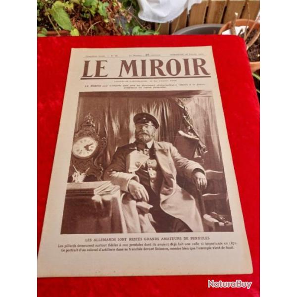 Journal le MIROIR num�ro 66 WW1. Militaria.