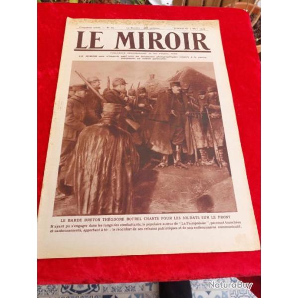 Journal le MIROIR num�ro 67 WW1. Militaria.