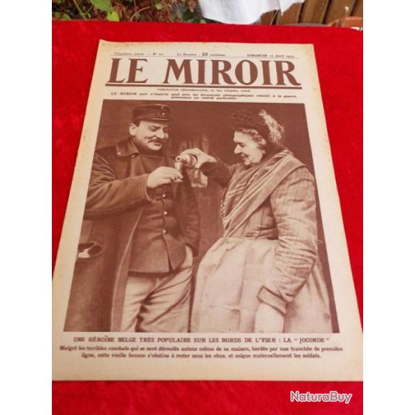Journal le MIROIR num�ro 72 WW1. Militaria.