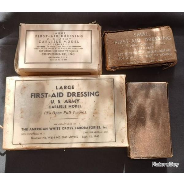 LOT DE 4 BOITES PANSEMENT US WW2