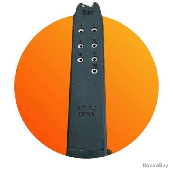 LOT DE 5 CHARGEUR 9x19 - COMPATIBLE GLOCK 17 GLOCK 19 GLOCK 45 PCC - 10 COUPS - P80 MADE IN USA