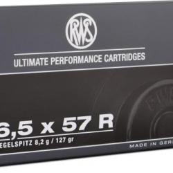 Munitions RWS calibre 6x57R KS 127gr - 8.2g x20