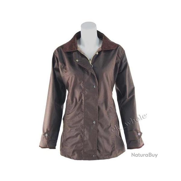 Veste Huil�e antique ajust�e pour femme marron