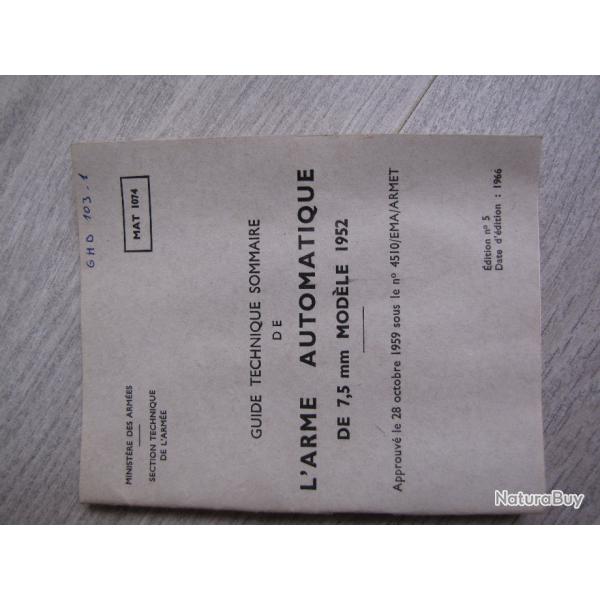 2 Manuels technique pour AA 52 de 1966 et 1971 plus modif