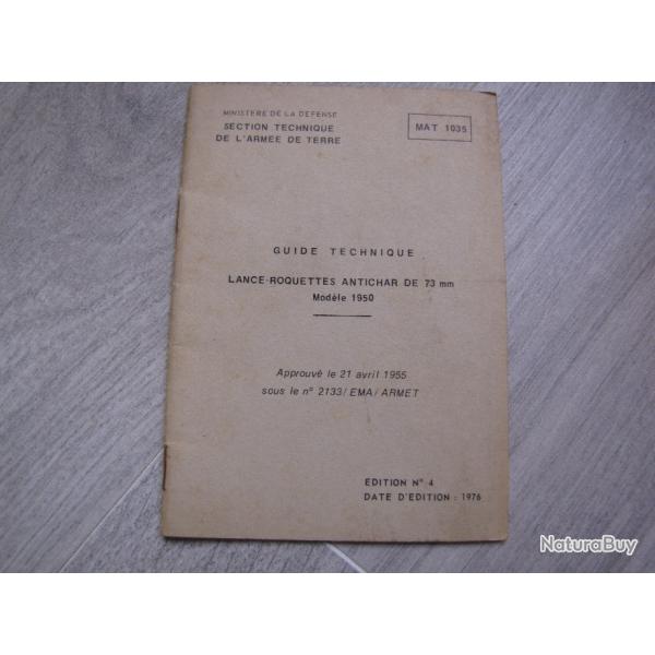 Manuel technique pour Lance roquettes de 73 mm mos 1950