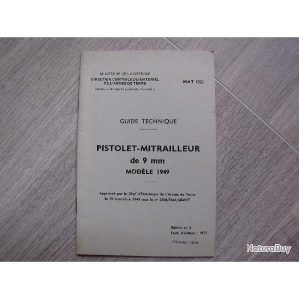 Manuel  guide technique pour PM MAT 49 EN 9 MM VERT