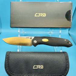 Couteau CJRB Aes Black Manche G10 Lame Acier AR-RPM9 Satin IKBS Linerlock Clip J1938BK