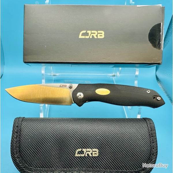 Couteau CJRB Aes Black Manche G10 Lame Acier AR-RPM9 Satin IKBS Linerlock Clip J1938BK