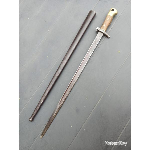 Ba�onnette pour carabine mod�le Gras scolaire avec fourreau � restaurer