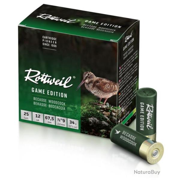 cartouche game edition becasse 20/70 pb 9 rottweil bte de 25