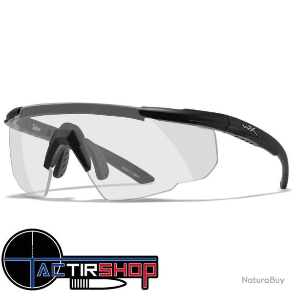 Lunette de protection Wiley X Saber ADV Verres transparents , Monture noire mat