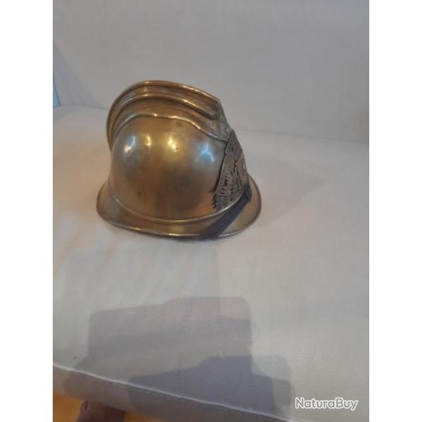 casque  pompier  ancien  laiton