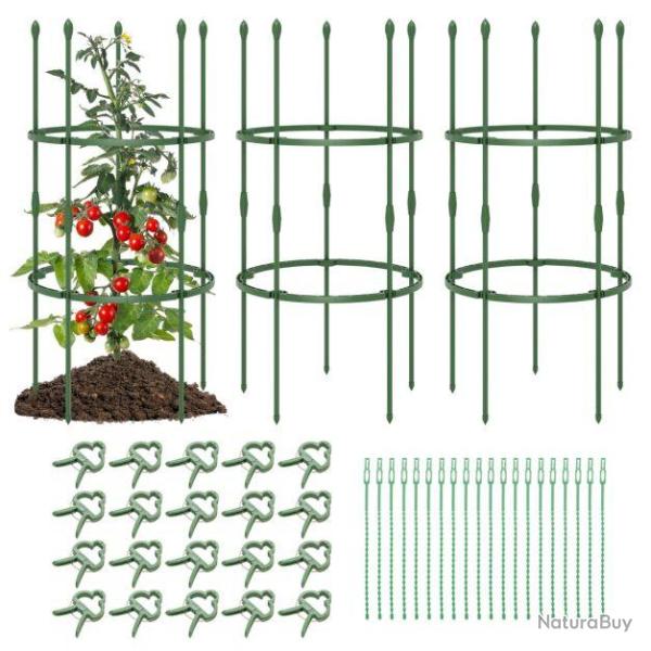 3 treillis ob�lisque support pour plantes grimpantes en m�tal r�glable avec clips attaches cage et