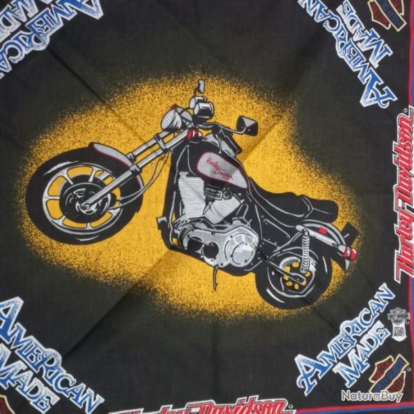 foulard bandana marque HARLEY DAVIDSON carr� de tissu 59 cm x 59 NEUF