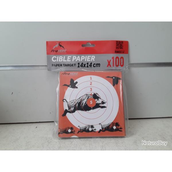 LOT DE 100 CIBLES PROHUNT ORANGE SANGLIER 14X14CM