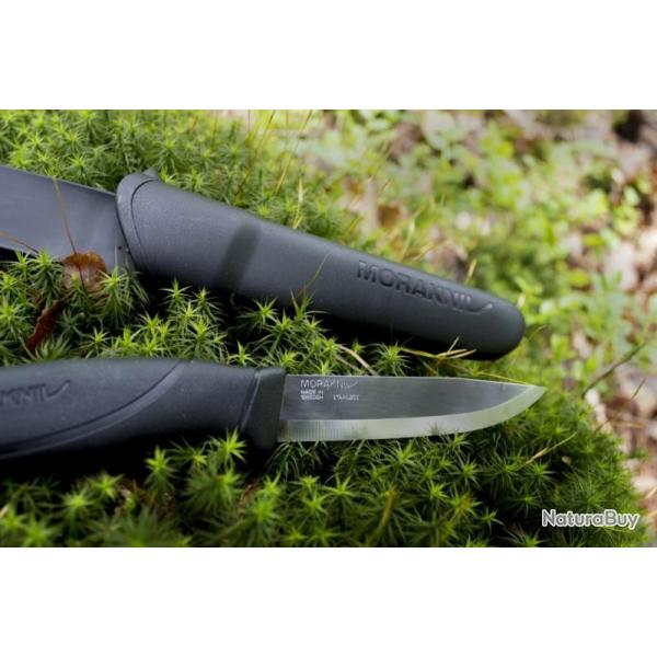 POIGNARD/ DAGUE MORAKNIV COMPANION 3 LAME 10.5CM ACIER MANCHE GOMME + ETUI NOIR NEUF