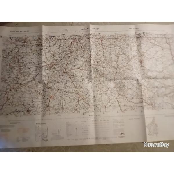 Carte US WWII 1943 Secteur Saint-�tienne Aurillac