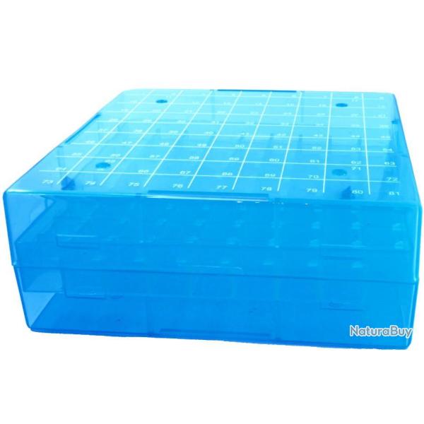 1 bo�te en polypropyl�ne 81 places pour stocker des dosettes - Bleu