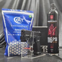 PACK LASER PR&Ecirc;T A TIRER PISTOLET GLOCK 19 GEN5 - BBS 6MM - GAZ