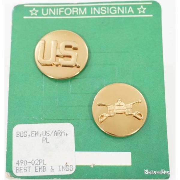 Jeu d' insignes pour uniforme de l'US Army US / Armored (blind� - ref4)