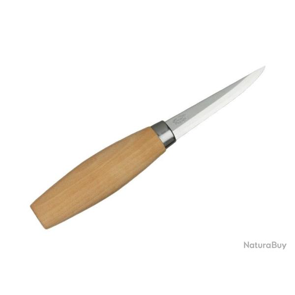 BEL1314 COUTEAU � SCULPTER MORAKNIV 106 LAME 6cm CARBONE LAMINE MANCHE BOULEAU + ETUI RIGIDE NEUF