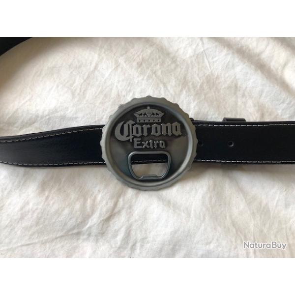 Ceinture en cuir CORONA D�capsuleur - Brod�e "MEXICANA DESDE 1925"