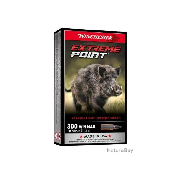 Munitions Winchester 300 WM extreme point 180gr 300 Win. Mag