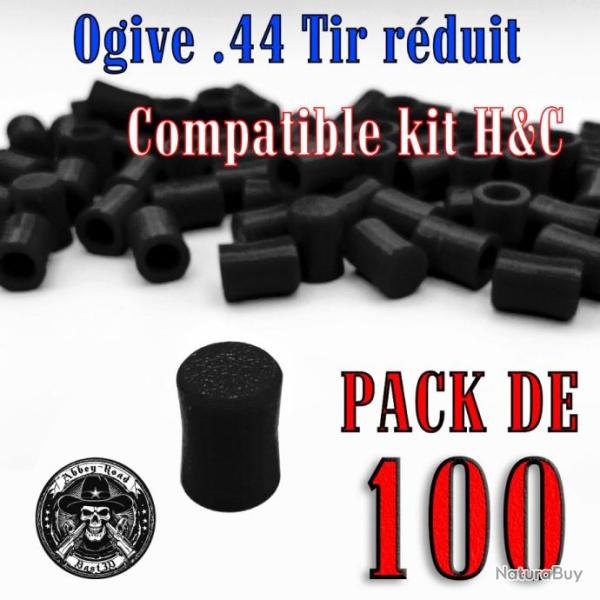 Balle tir r�duit .44 ogive compatible kit H&C base creuse flexible - Pack de 100 - Bast3D